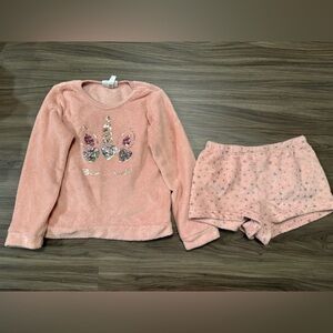 btween Pink Unicorn Kids Pajama Set size 10